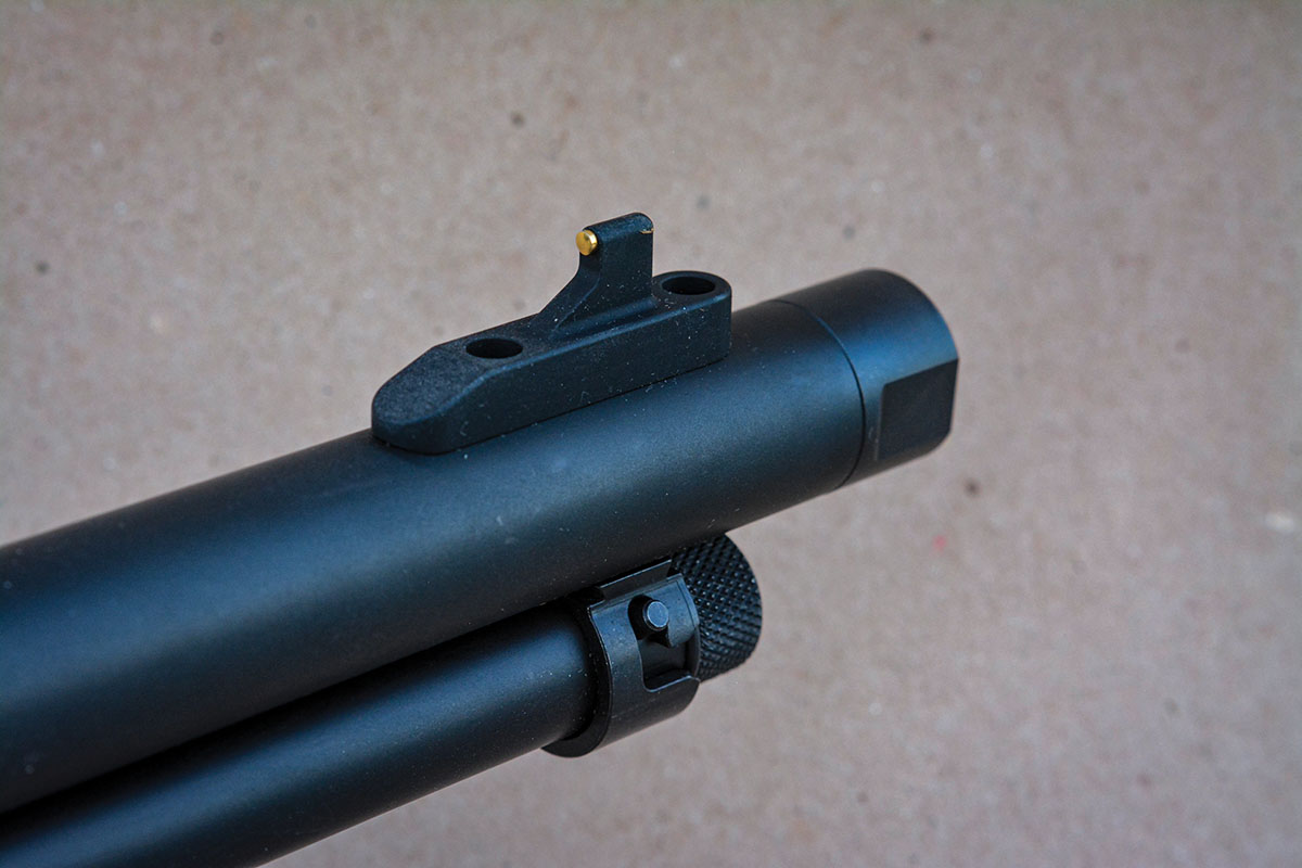 The front sight features a bead.